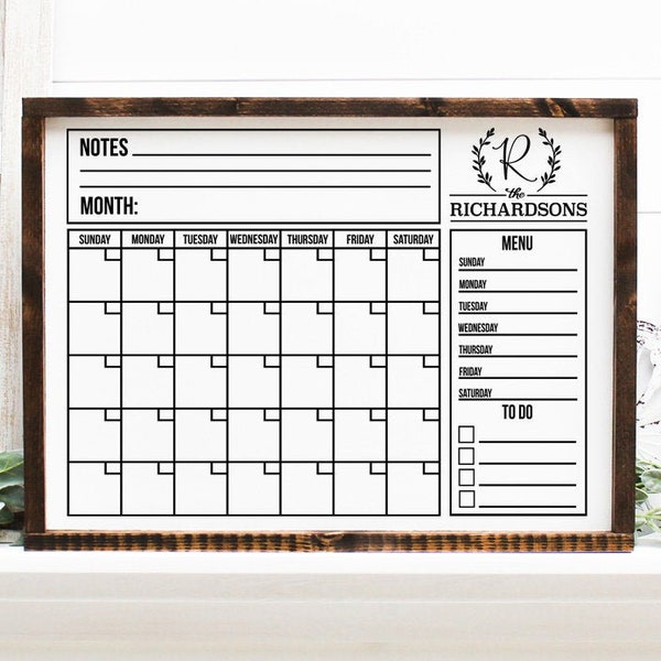 Customizable Family Calendar - Famly Monogram SVG, Family Planner SVg, Calendar SVG