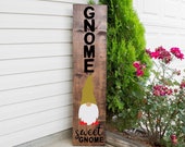 Spring Front Porch Sign svg, dxf, png, eps jpeg - Gnome Sweet Gnome - Vertical Sign SVG, Porch Sign Cut File, Gnome Welcome Sign