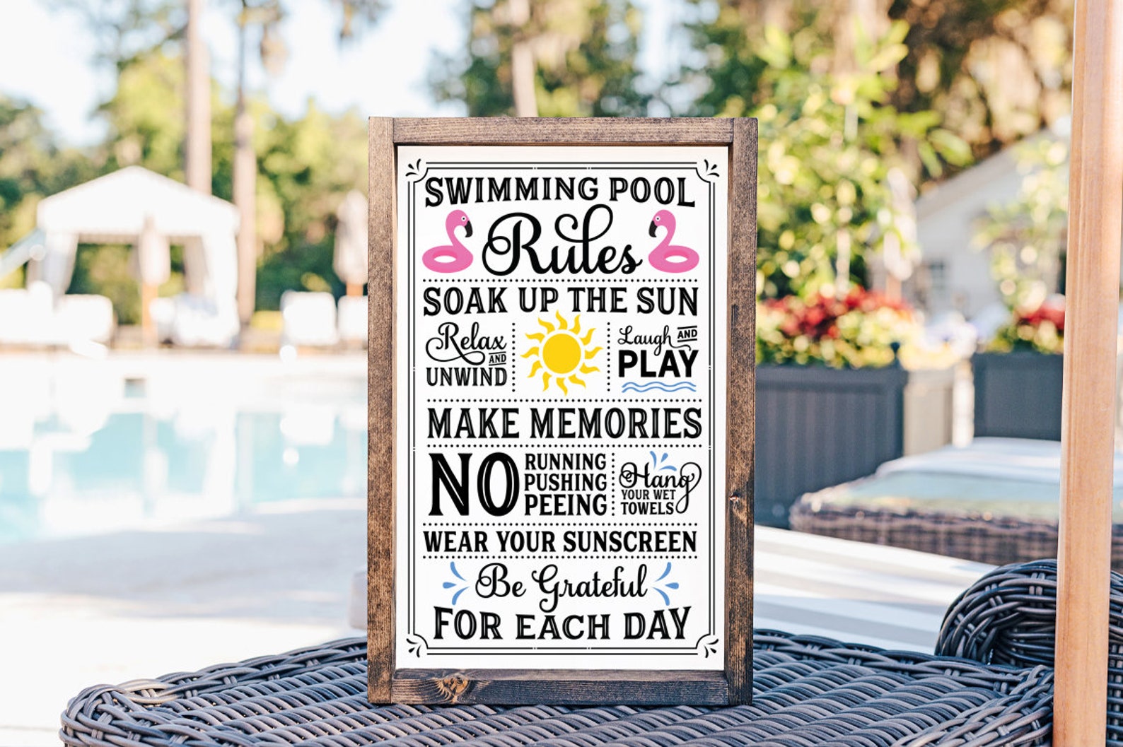 Swimming Pool Rules Sign SVG, Png, Eps, Dxf - DIY Summer Home Decor Cut ...