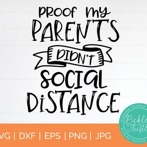 Funny Pregnancy Announcement SVG: Social Distance Baby Bodysuit (Digital Download)