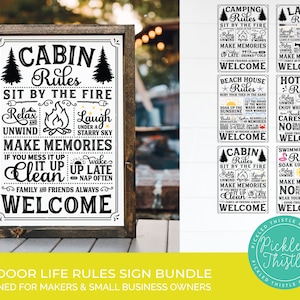 Outdoor Life Rule SVG Sign Bundel - Rustiek Teken SVG Bundel