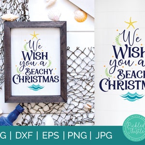 SVG navideño costero: Diseño náutico playero (descarga digital)