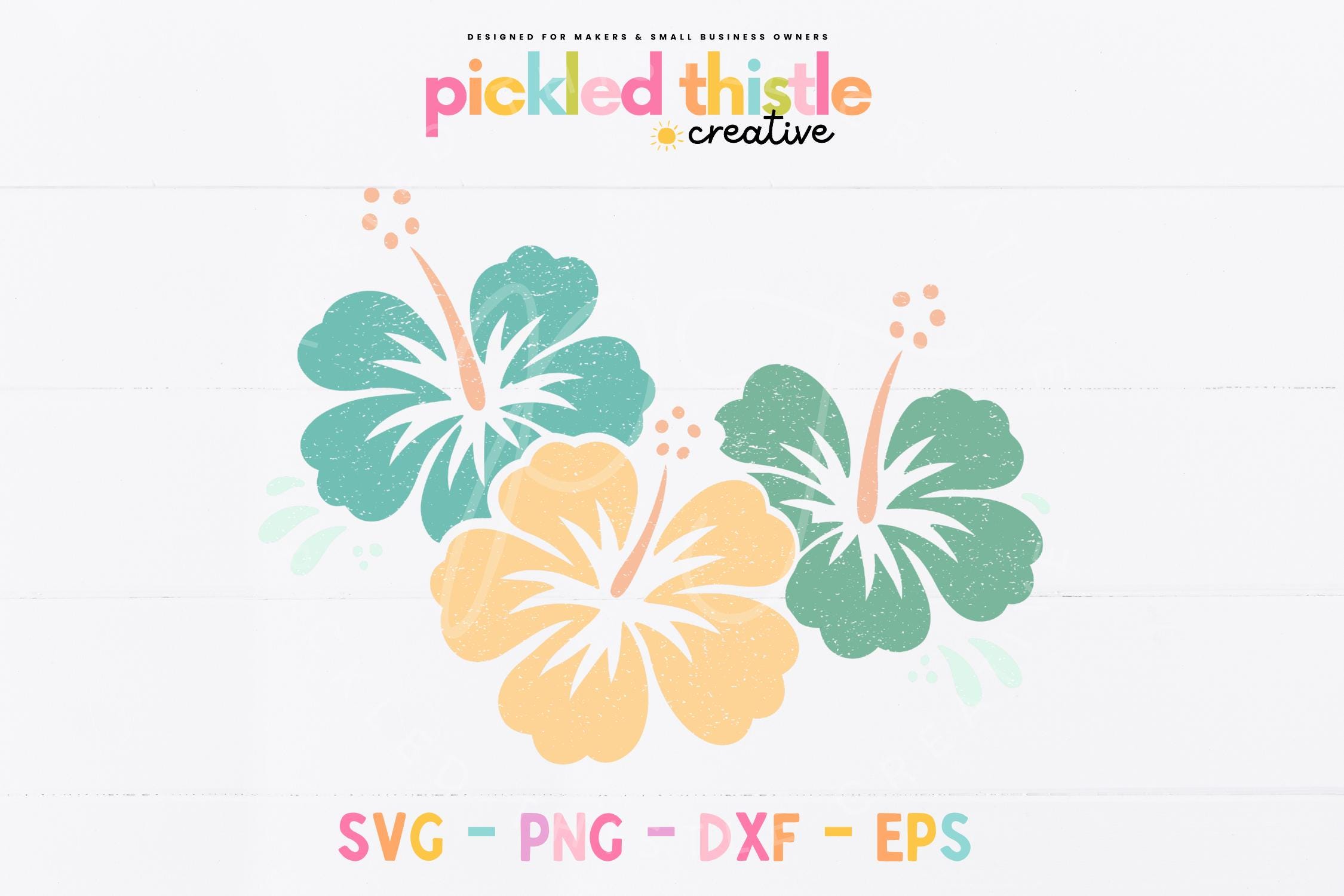 Hibiscus Flower SVG, Tropical Floral Cut File, Summer Flower PNG ...