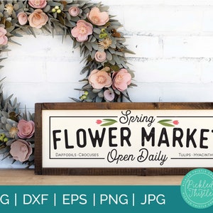 Vårblommamarknad SVG: Lantlig rustik dekor (digital nedladdning)