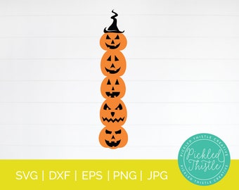 パンプキンスタックSVG：ハロウィンポーチサイン（デジタルダウンロード）