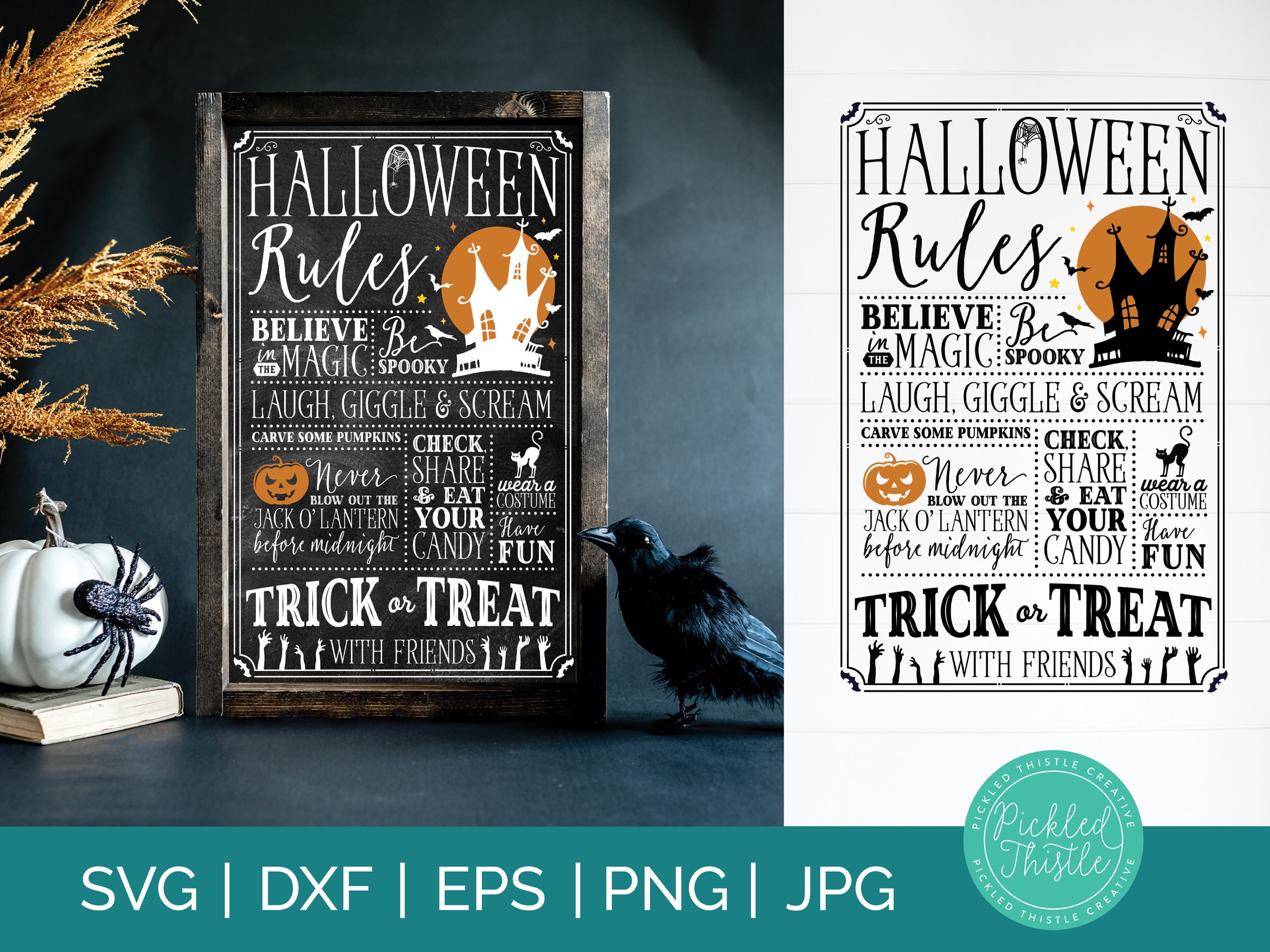 Halloween Rules SVG Cut File Png Dxf Jpg Svg Ei Halloween Etsy