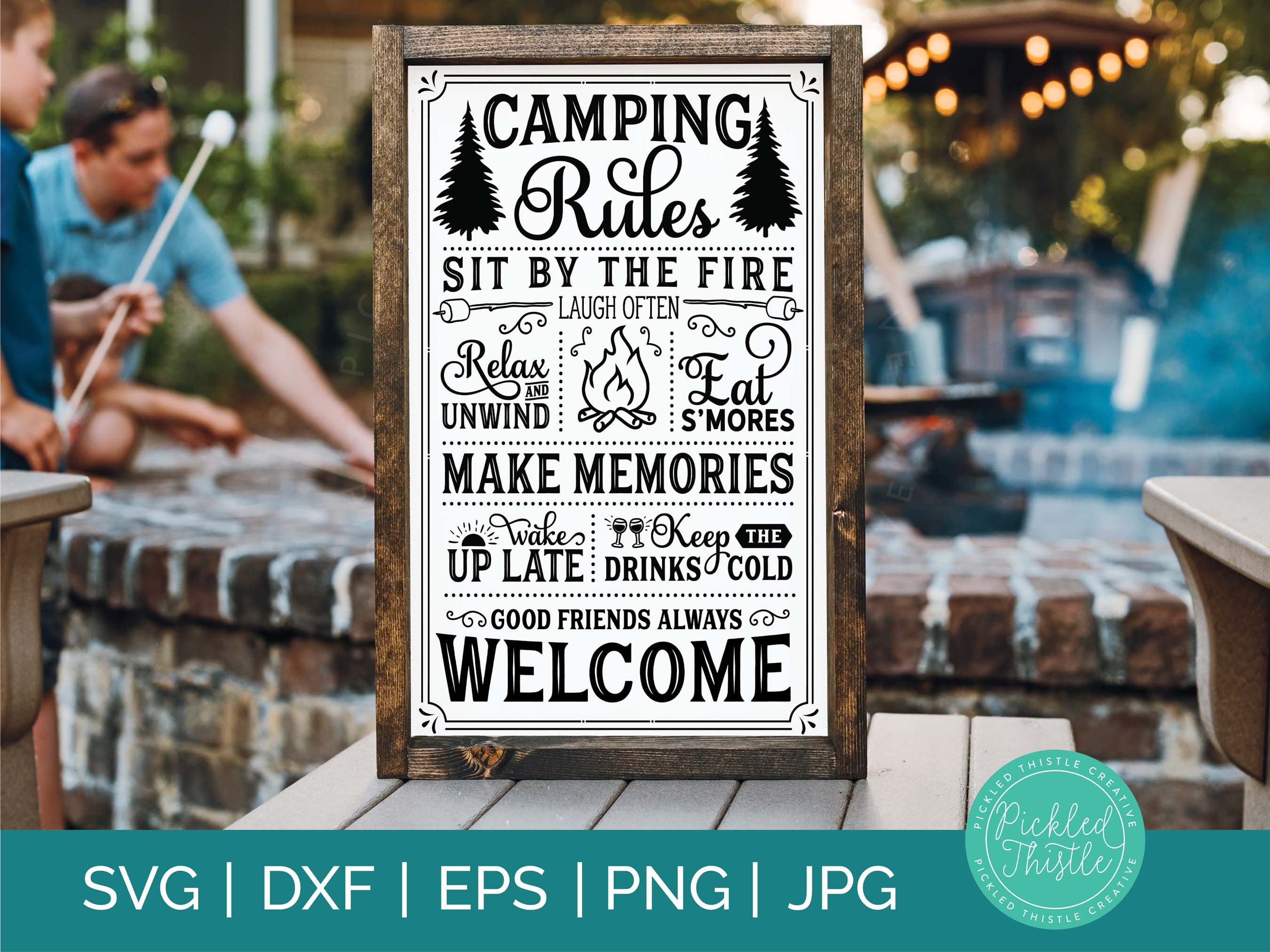 Camping Rules Rustic Sign Svg Dxf Png Ei Jpg Camping Svg Etsy