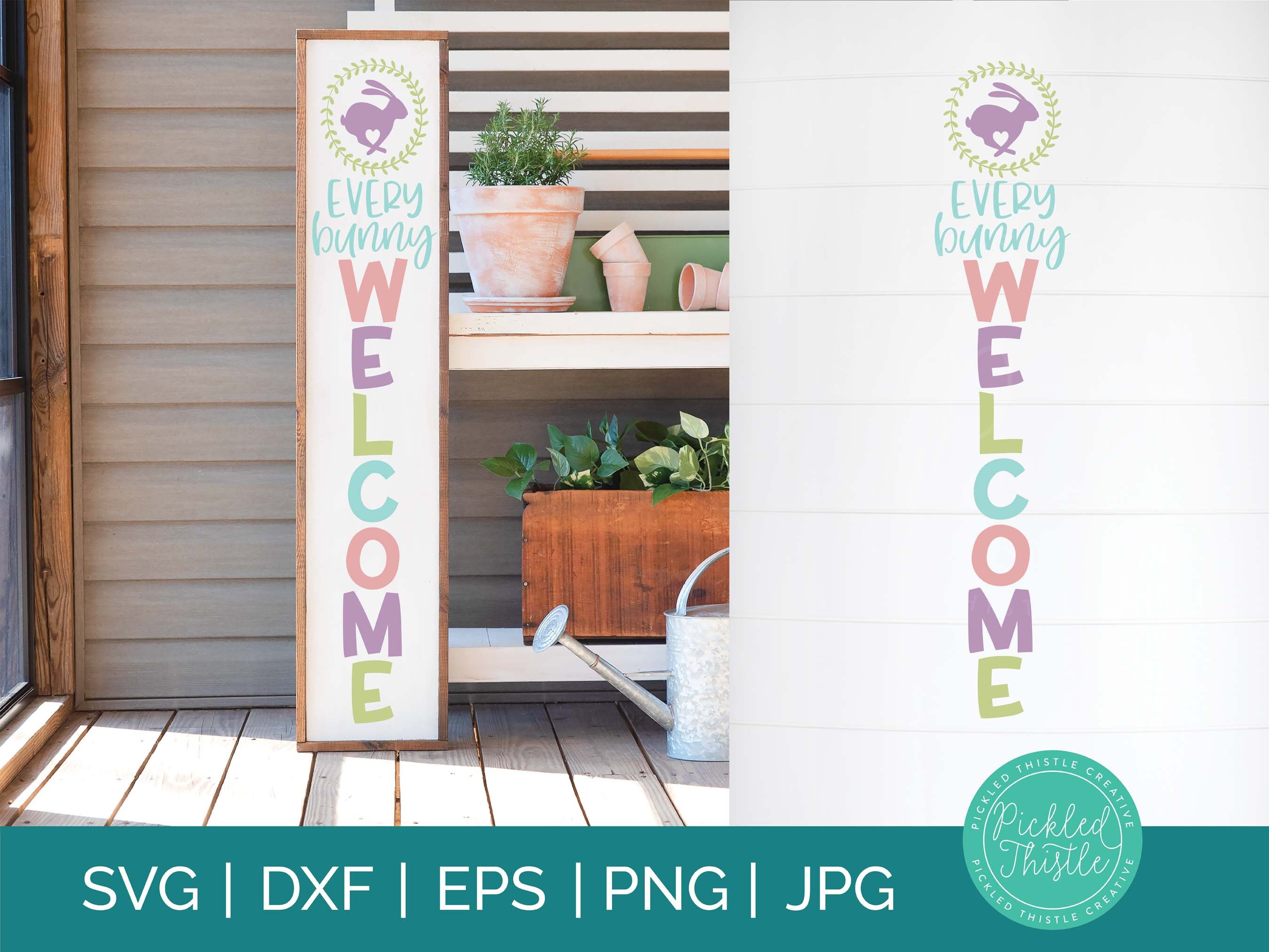 Easter Bunny Welcome Sign SVG: Spring Porch Decor (digital Download) - Etsy