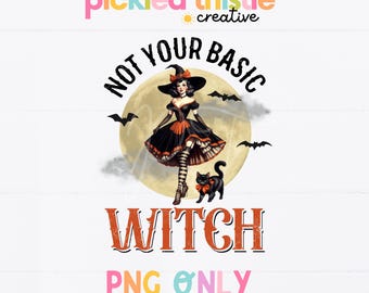Retro Witch Halloween PNG : pas votre sorcière de base (téléchargement numérique)