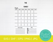 Customizable Family Calendar SVG: Monthly Planner (Digital Download)