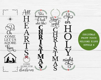 Christmas Front Porch Tall Sign Bundle 4 - Christmas Front Porch Sign Bundle, Christmas svg, Christmas svg Bundle, Christmas Welcome Sign