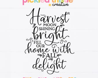 Harvest Moon Fall Decor SVG: Autumn DIY Craft Design (Digital Download