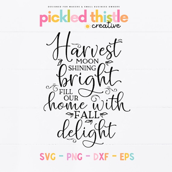 Harvest Moon Fall Decor SVG: Autumn DIY Craft Design (Digital Download