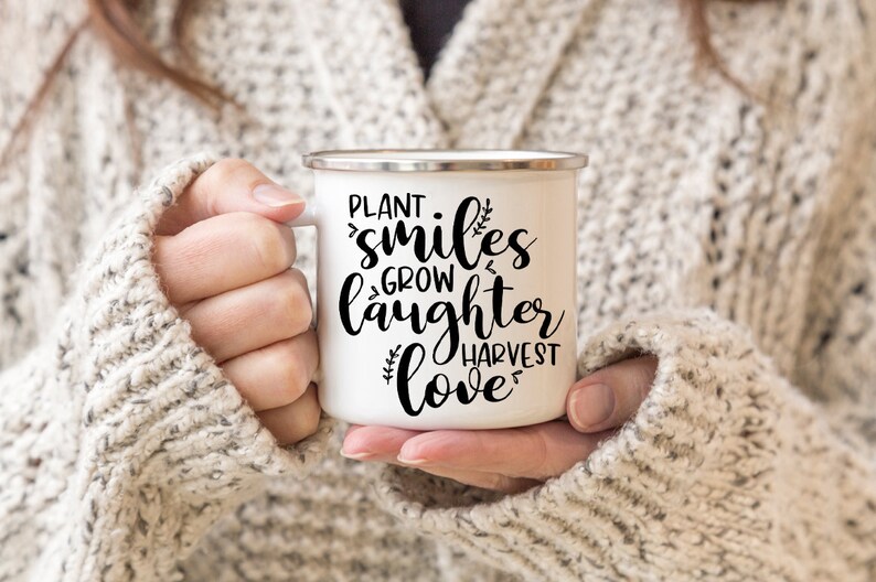 Download Motivational Quote SVG Plant Smiles Grow Laughter Harvest | Etsy
