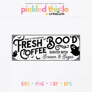 Spooky Halloween Coffee SVG: Ghost Kitchen Decor Cut File (Digital Download)