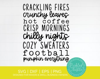 Fall Bucket List SVG: Cozy Autumn Sign, T-shirt Design (Digital Download)