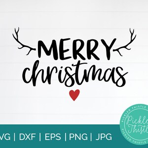 Merry Christmas svg, Holiday svg, Christmas svg, Christmas Cut File, Winter svg, Reindeer svg - svg, png, eps, dxf, jpeg
