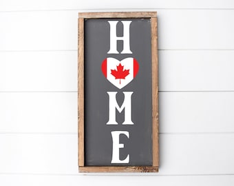 Canadian Home Sign SVG: Maple Leaf Welcome Decor (Digital Download)