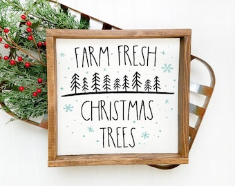 Farm Fresh Christmas Trees SVG: Rustic Sign Design (Digital Download)