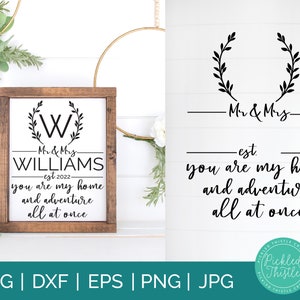 Aanpasbare Bruiloft Decor Teken svg - Huwelijkscadeau svg, Trouwdag Teken svg, De heer en mevrouw Sign svg, Bruiloft svg, verjaardag svg
