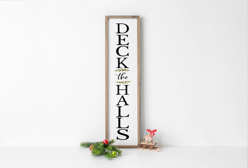 png vertical sign svg jpeg eps Silhouette Cut File svg Christmas svg dxf Deck The Halls SVG Commercial Use Ok Cricut