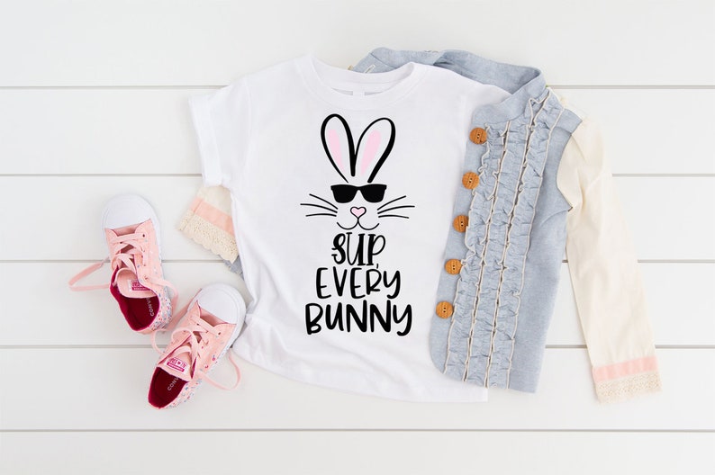 Download Cute Easter T-Shirt SVG Sup Every Bunny Easter SVG | Etsy