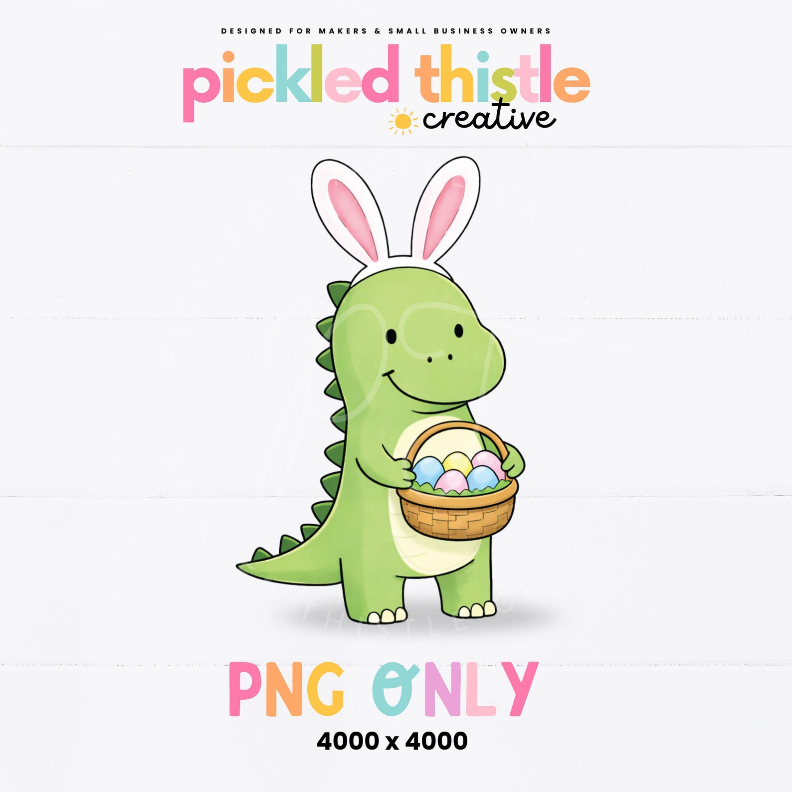 Dino Bunny PNG Clipart | Cute Easter Dinosaur With Bunny Ears ...