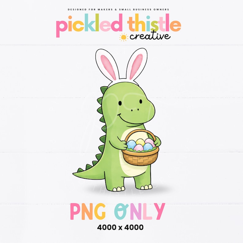 Dino Bunny PNG Clipart | Cute Easter Dinosaur With Bunny Ears ...