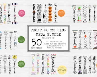 Vertical Welcome Sign SVG Bundle: Front Porch Decor (Digital Download)