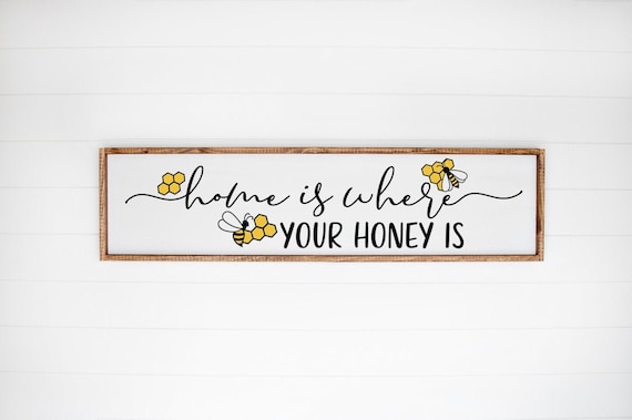 Home Honey Bee SVG: Farmhouse Sign Decor (Digital Download)