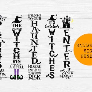 Halloween Porch Sign SVG Bundle (Digital Download)