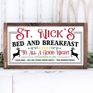 Rustic Christmas Decor svg - St. Nick&#39;s Bed And Breakfast- Vintage Christmas Sign, Rustic Christmas Sign, Christmas svg, Christmas Decor svg