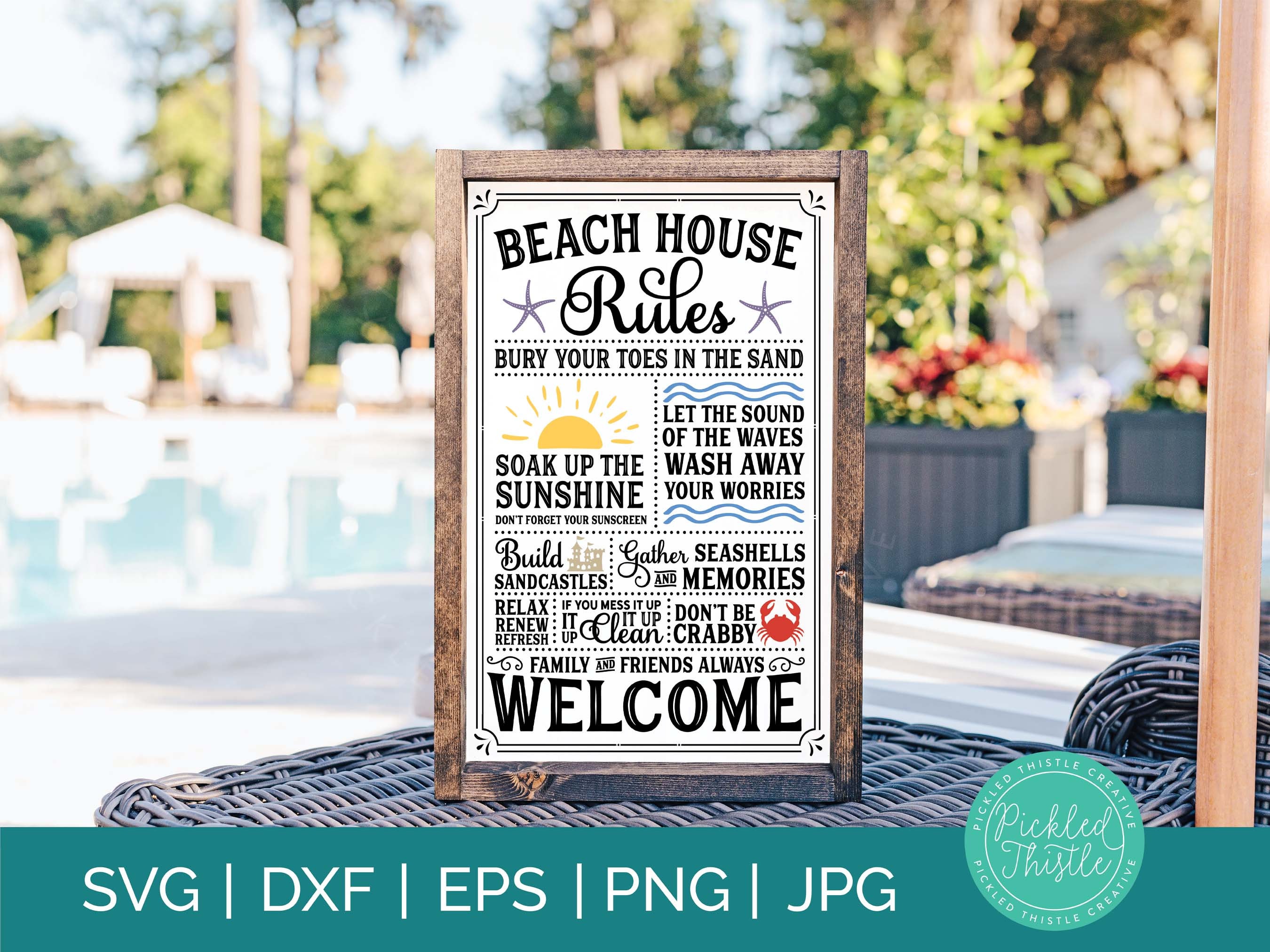 Beach House Rules Rustic Sign Svg Dxf Png Ei Jpg Beach House Etsy Canada