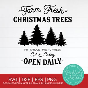 Holiday Decor SVG - Farm Fresh Christmas Trees for Charming Farmhouse and Christmas-themed Signs