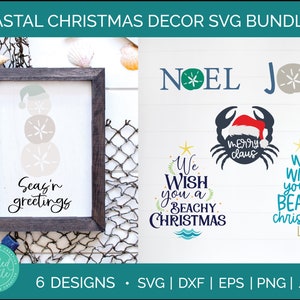 Coastal Christmas SVG Bundle - Beach Christmas Decor Cut files