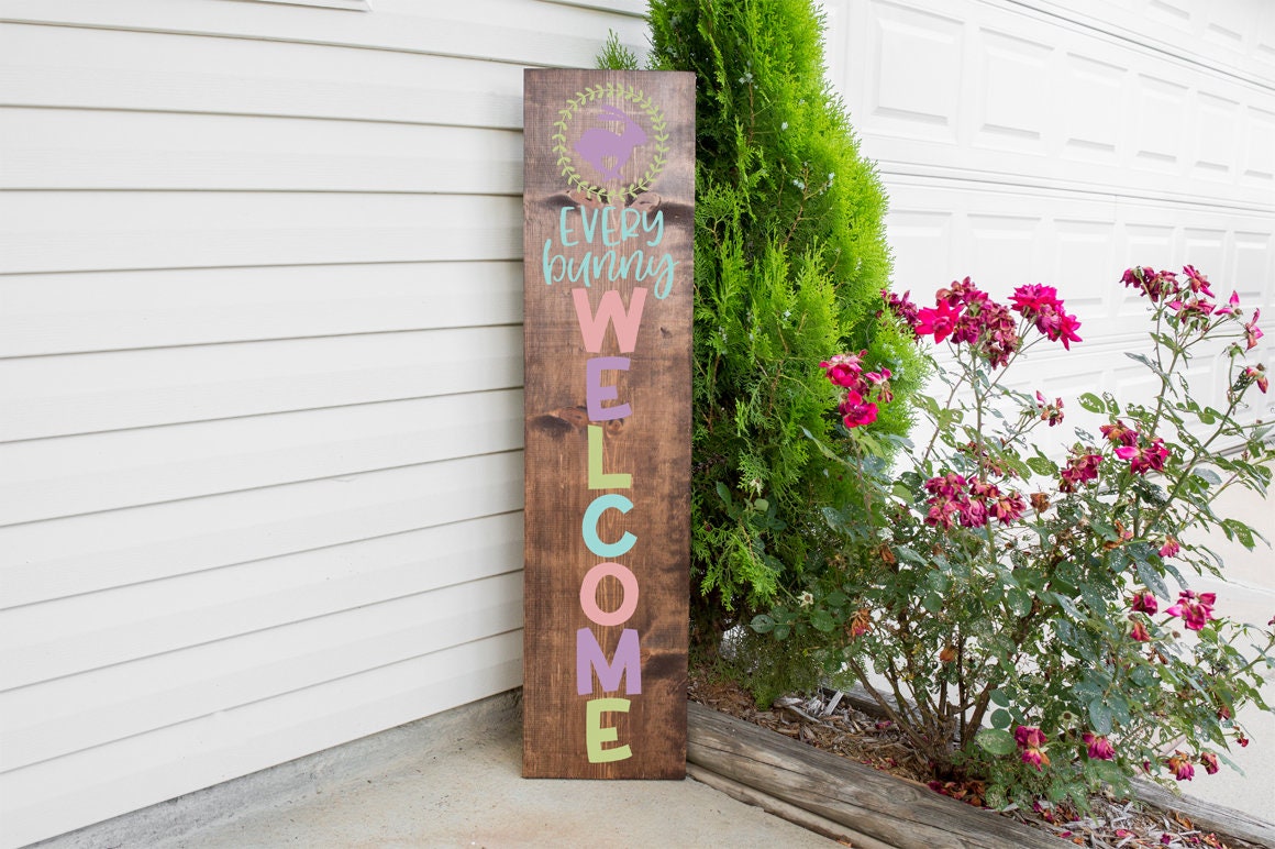 Easter Bunny Welcome Sign SVG: Spring Porch Decor (digital Download) - Etsy