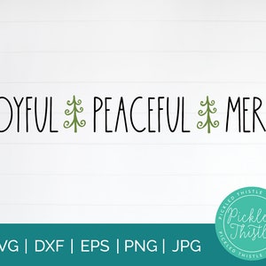 Farmhouse Christmas SVG: Joyful Peaceful Merry Ornament (Digital Download)