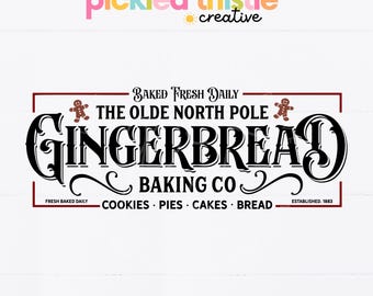 Znak „Bożonarodzeniowy dom wiejski” – Gingerbread Baking Co.
