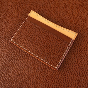 Estuche para tarjeta de cuero, Estuche para tarjeta de visita, Cuero italiano, Buttero, Dollaro