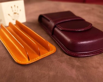 Pen Case, Leather Fountain Pen Case, Luxury Pen Case, Italian Leather