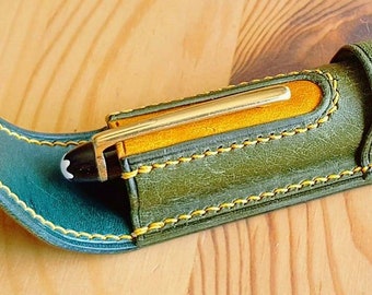 Pen Case, Fountain Pen Case, Single Fountain Pen Holder, Italian Leather