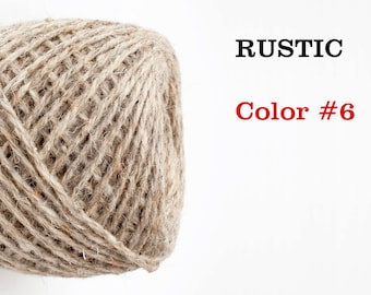 Undyed wool yarn. 100 g. Color hay #6. Natural wool yarn. Knitting wool yarn.