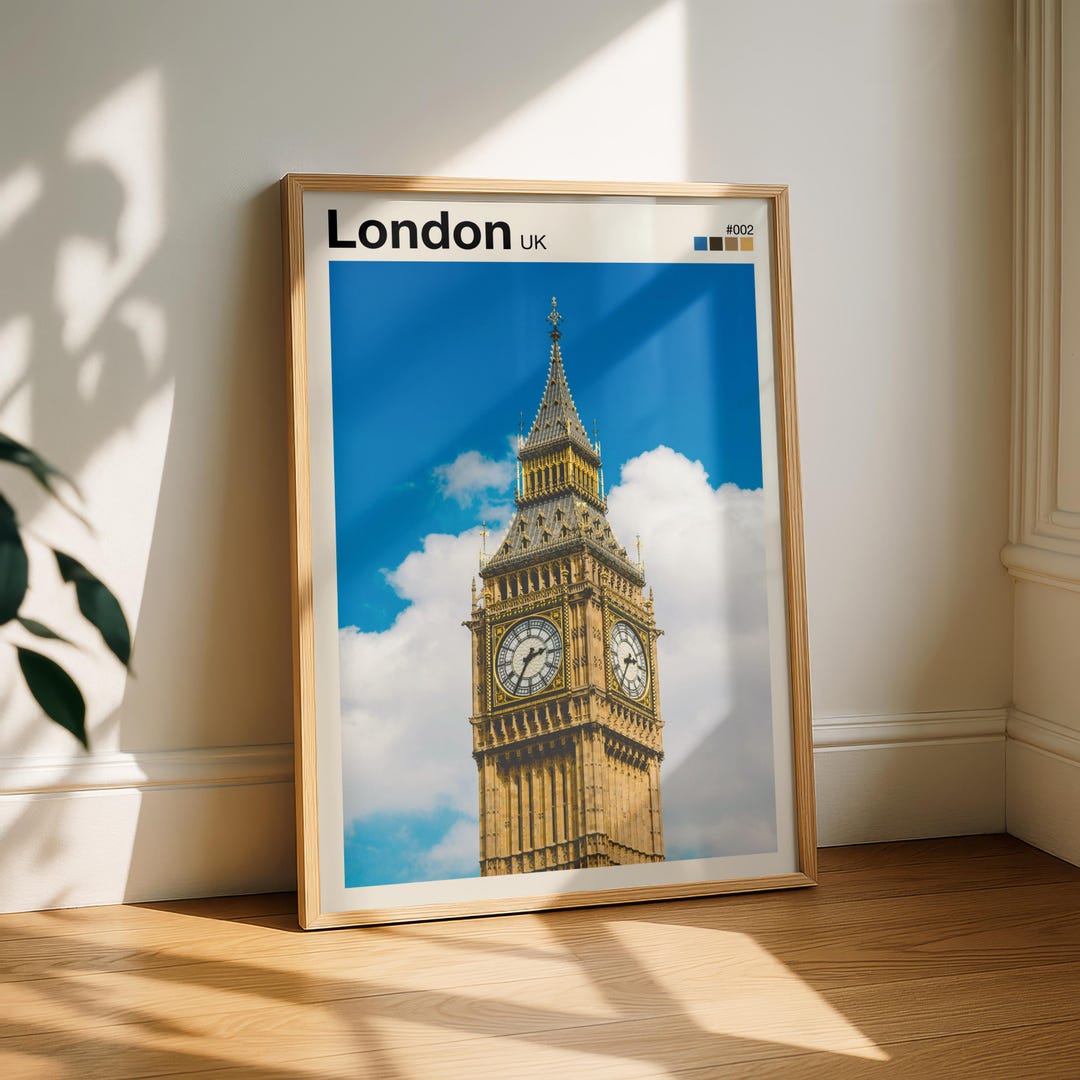 London Big Ben Poster | Modern Minimalist Wall Art | Digital Download ...