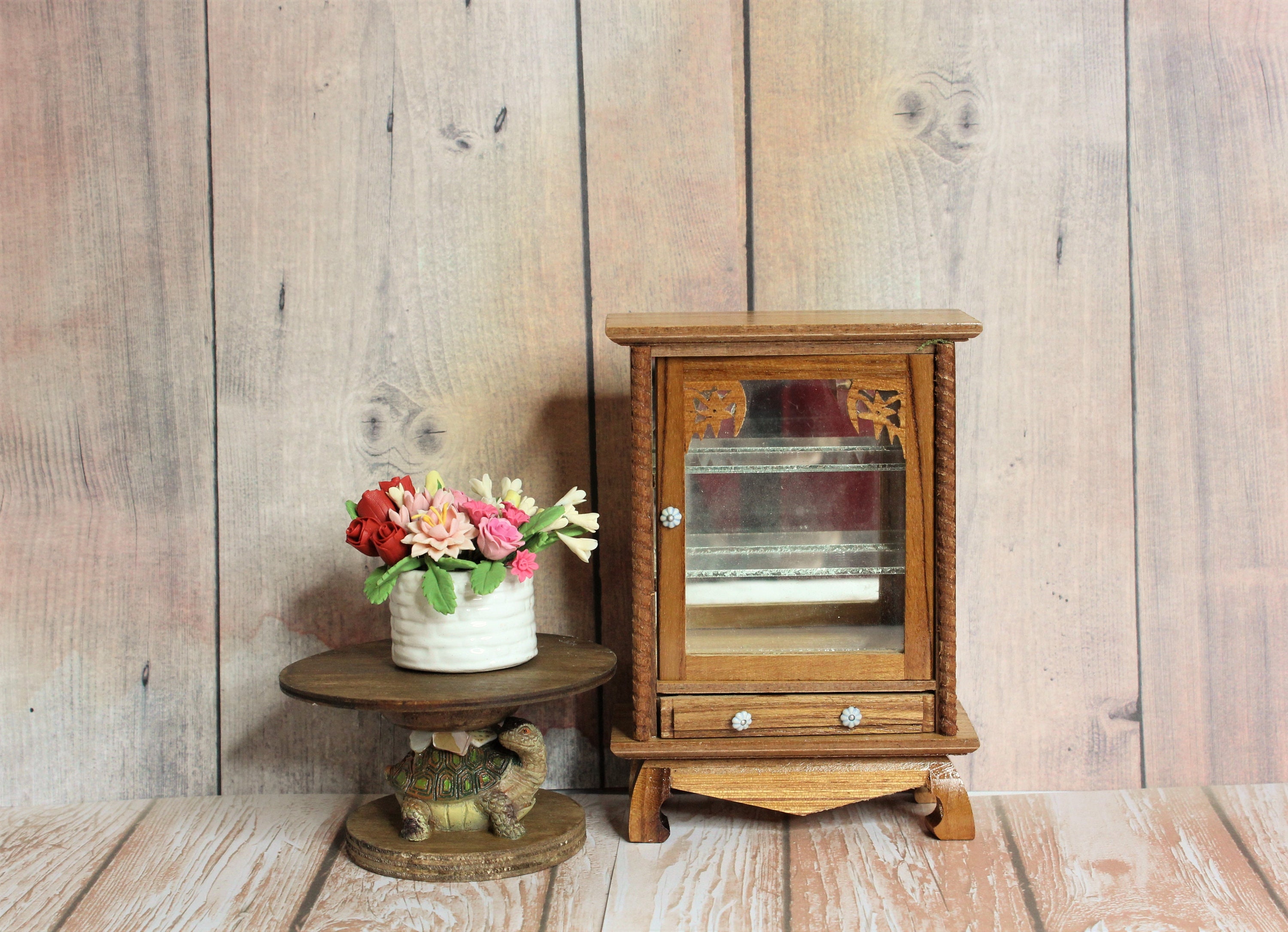 Dollhouse Side Table Dollhouse Miniature Flower Stand Etsy