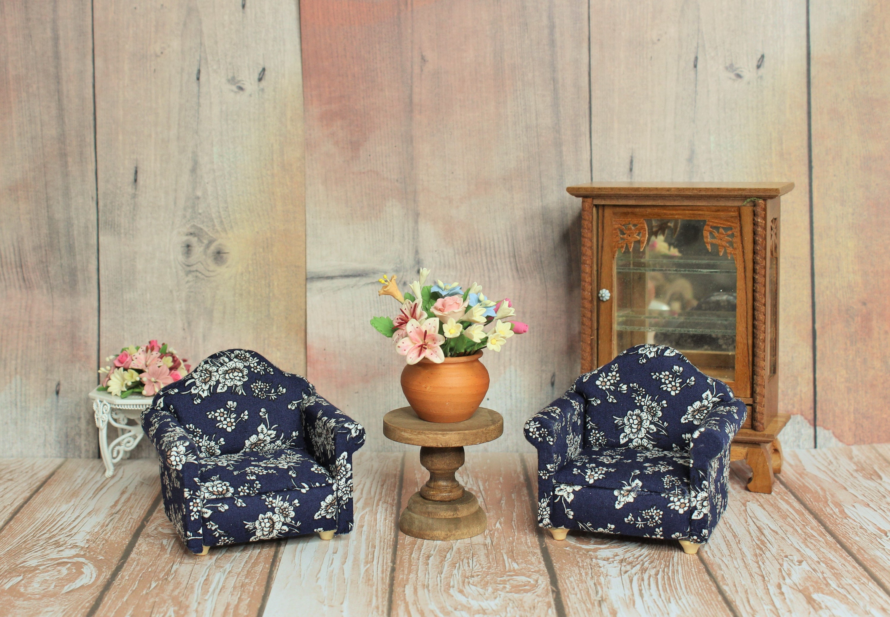 Dollhouse Side Table Rustic Shabby Chic Dollhouse Furniture Etsy