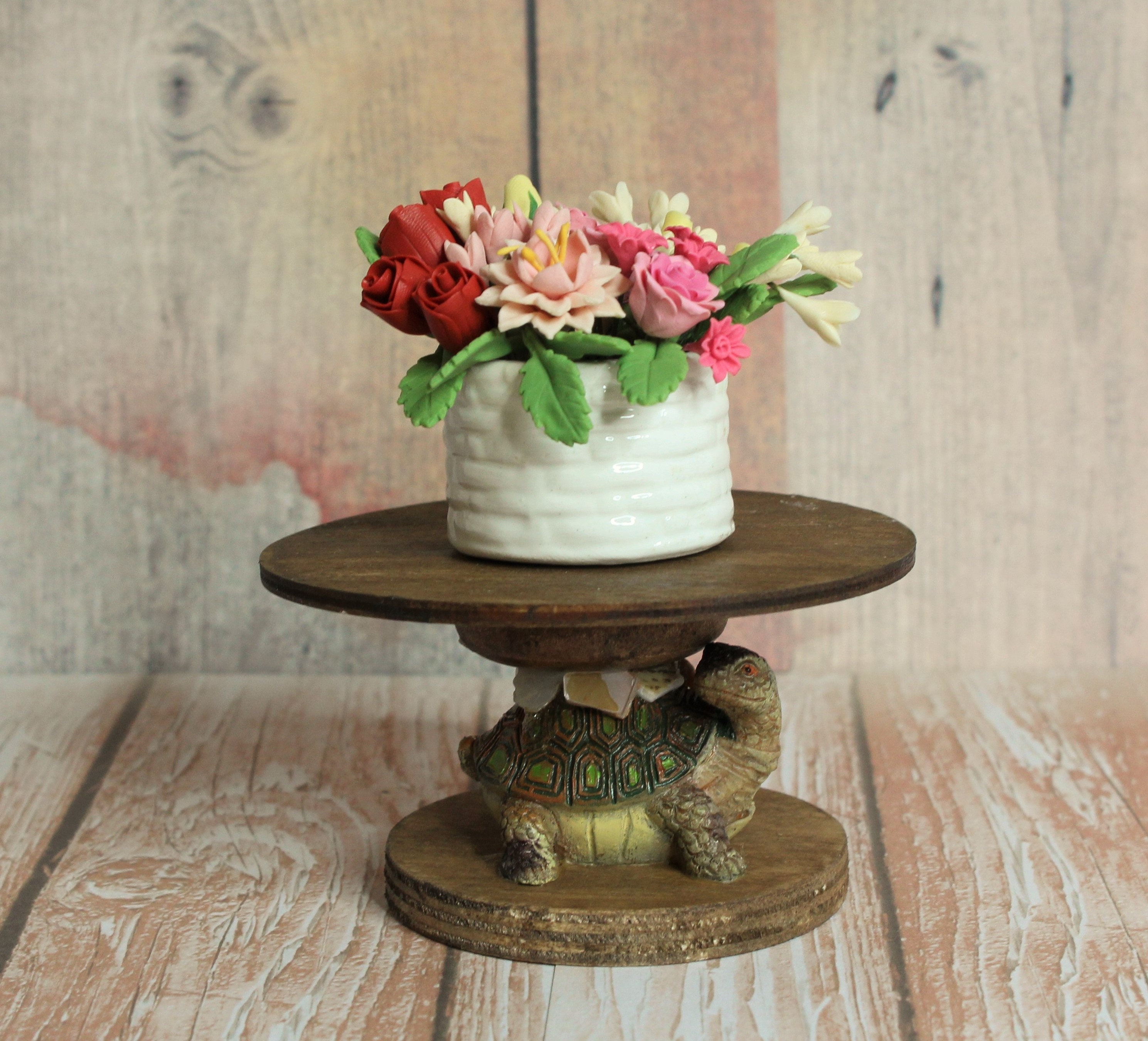 Dollhouse Side Table Dollhouse Miniature Flower Stand Etsy