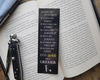 UPDATED Outsiders Inspired Bookmark - Stay Gold Like A Greaser