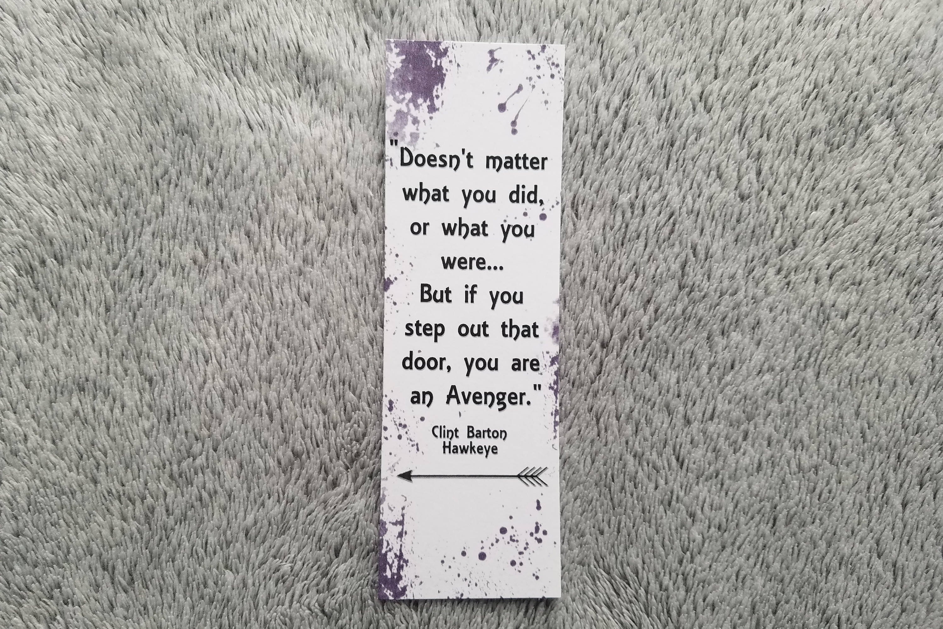 If You Step Out That Door You Are an Avenger - Clint Hawkeye Barton Quote  Bookmark - Etsy, image size:3000x2000
