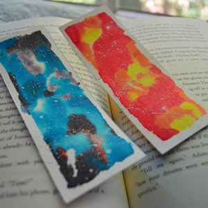 Cosmic Galaxy Watercolor Bookmark