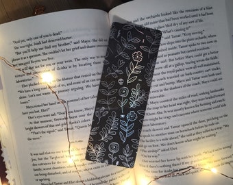 Silver Foil Flora Bookmark